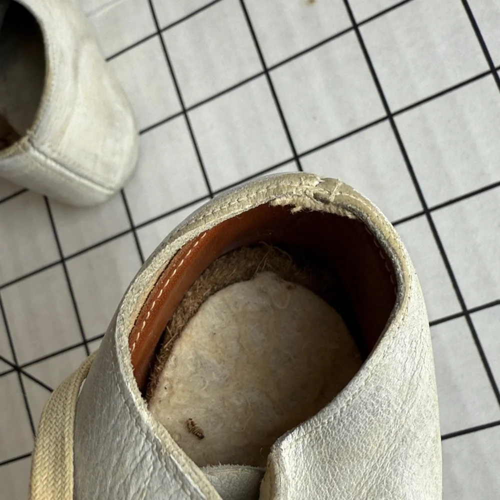 Vintage Ideal Baby Shoes White Leather Lace Up Christening Prewalker 1950s